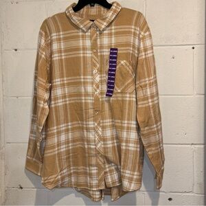 Gap beige flannel shirt relaxed fit button down